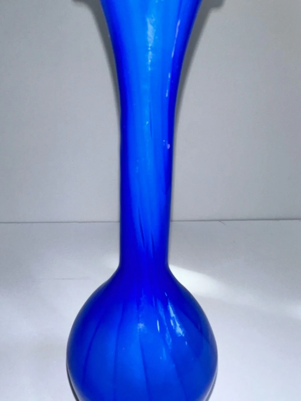 Vintage Blue Fluted Glass Bud Vase - Picture 4 of 12